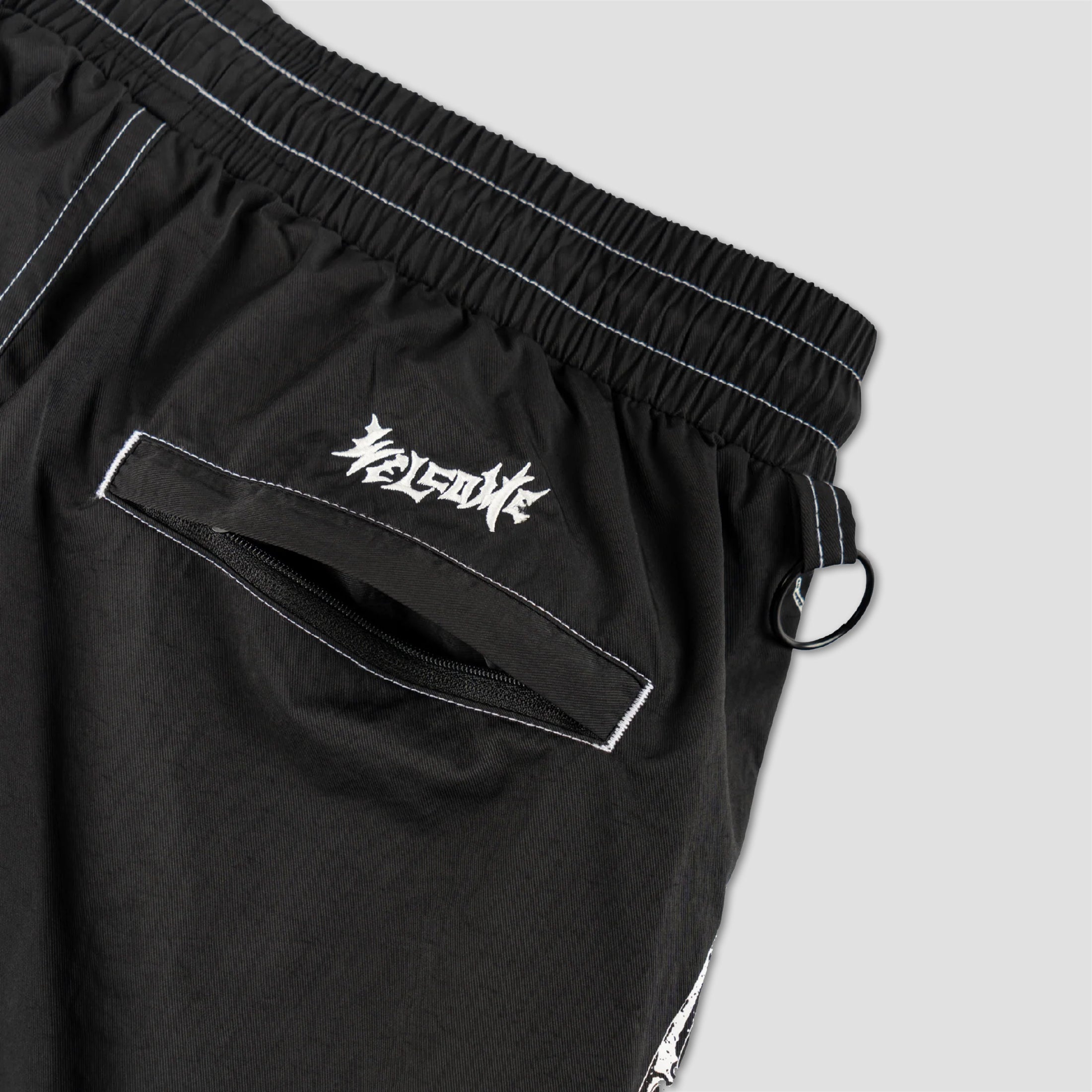 Welcome Horde Contrast-Stitch Nylon Short Black