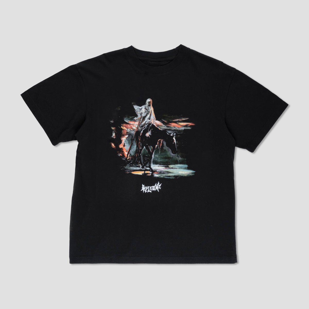 Welcome Horseman Boxy Printed T-Shirt Black