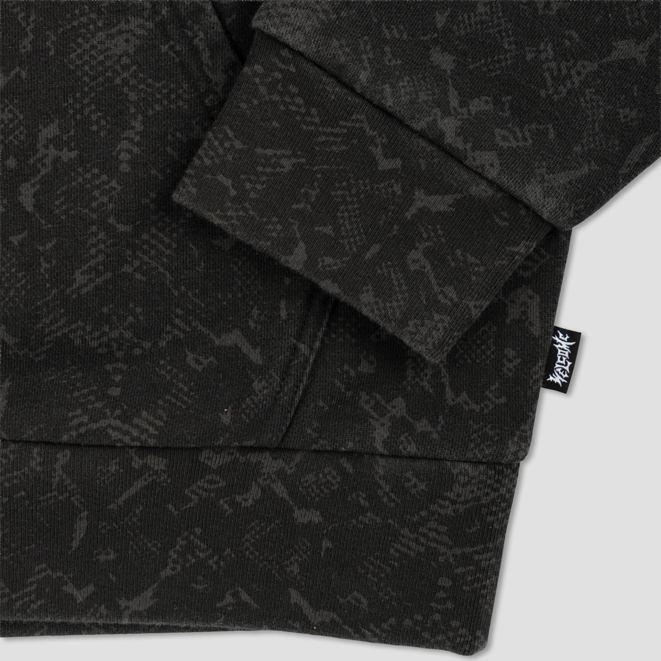 Welcome Serpent Enzyme-Washed Animal Print Hoodie Black