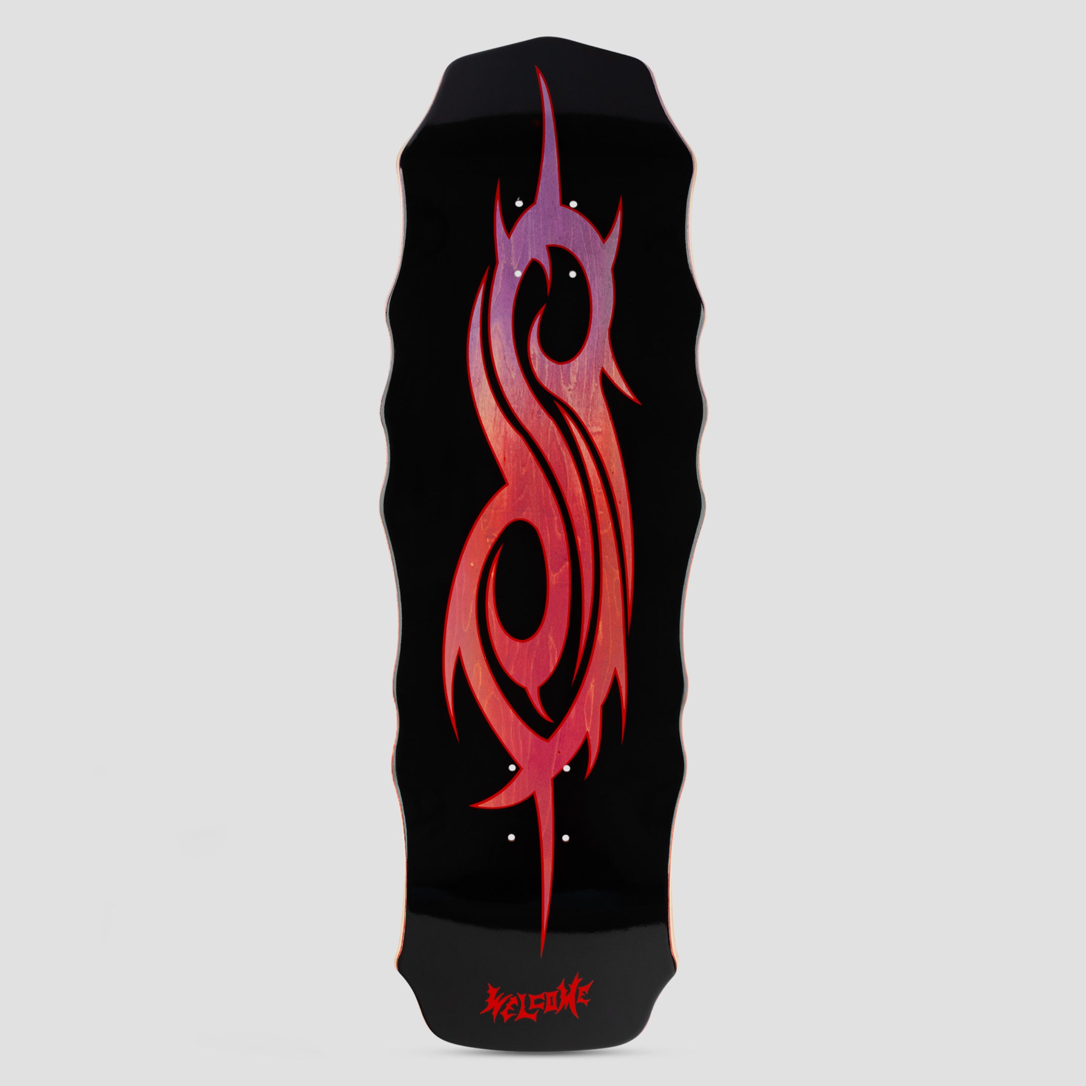 Welcome X Slipknot 10.0 Tribal S Skateboard Deck Purple / Red Stain