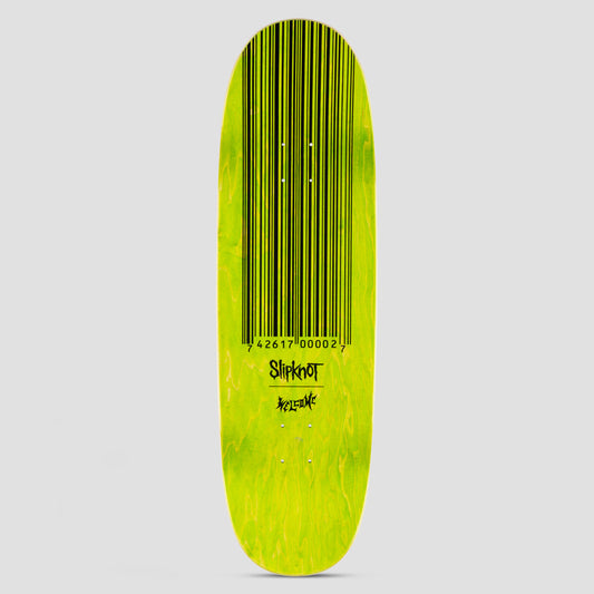 Welcome X Slipknot 9.5 Oval Logo Skateboard Deck Black / Green Stain