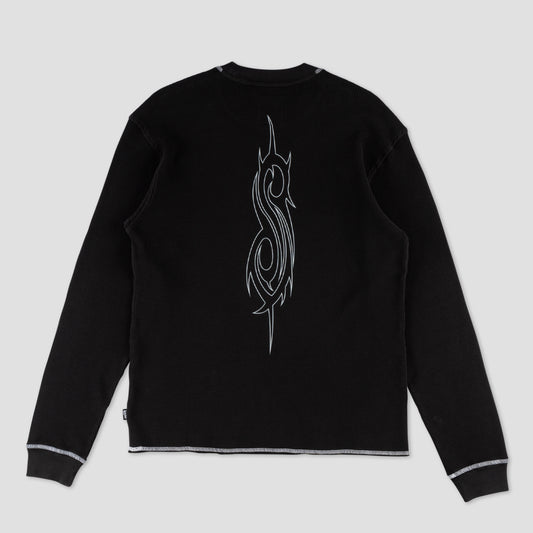 Welcome X Slipknot Mask Contrast Stitch Thermal Longsleeve T-Shirt Black / White