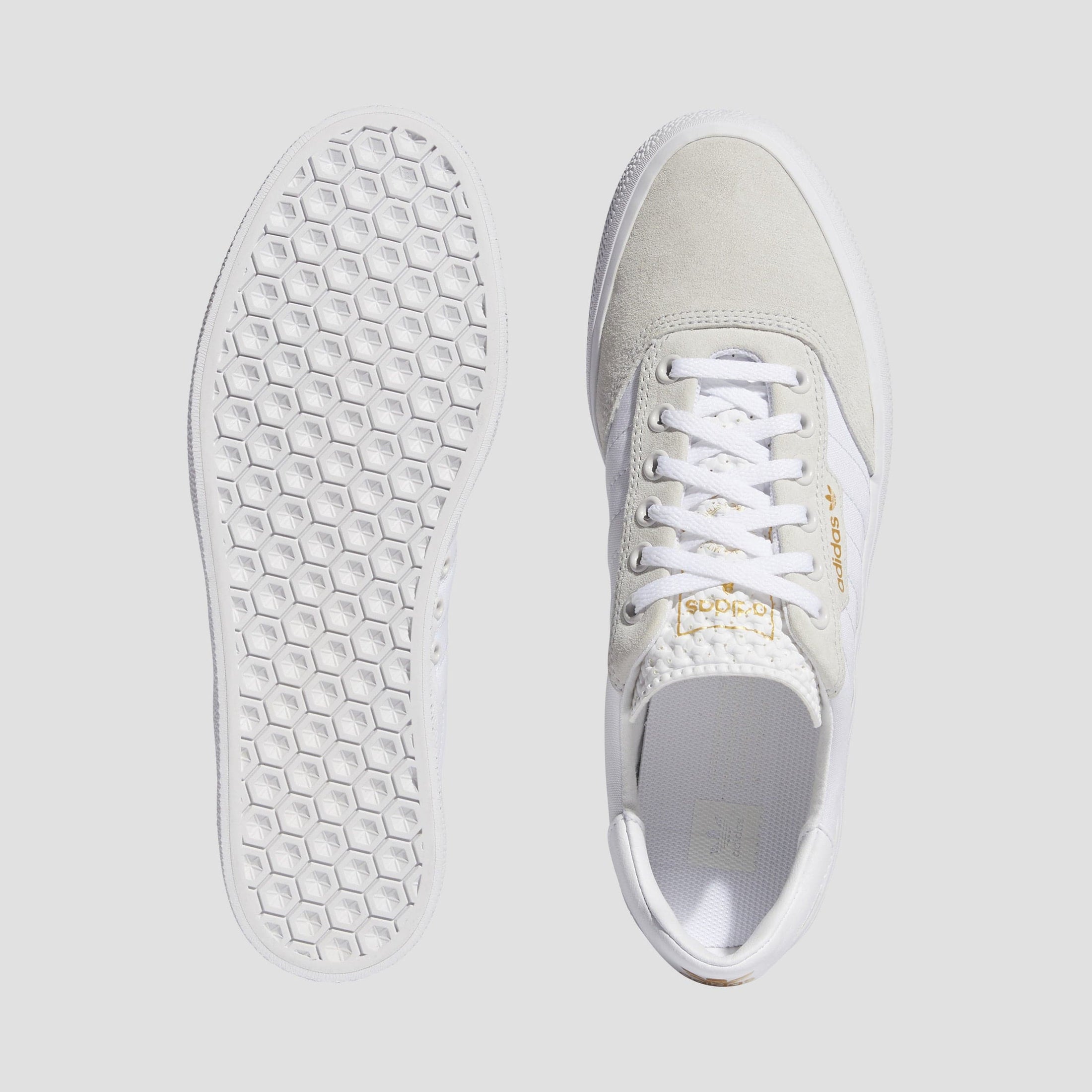 adidas 3MC Skate Shoes Crystal White / Footwear White / Gold Metallic