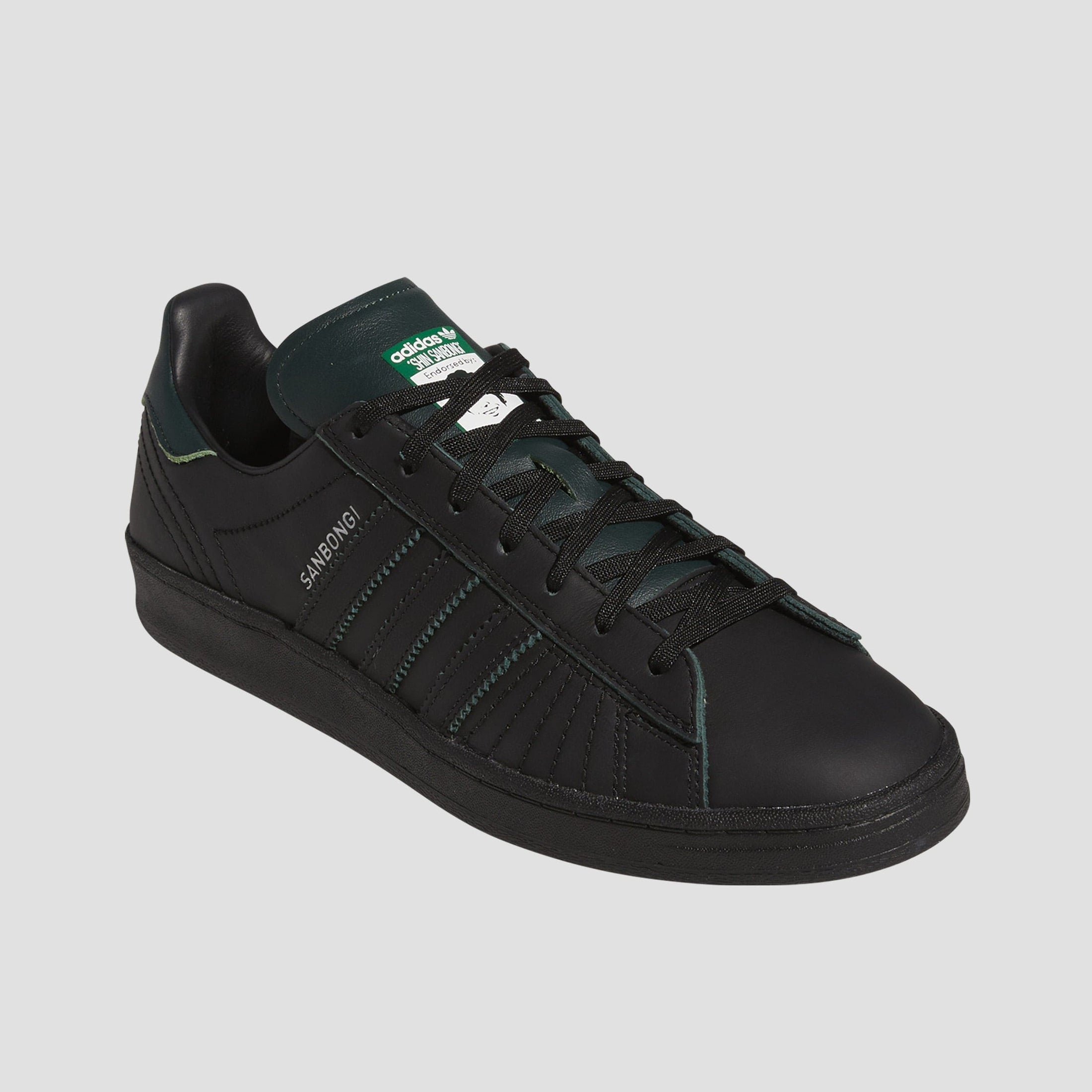 adidas Campus Adv X Shin Sanbongi Skate Shoes Core Black / Core Black / Collegiate Green