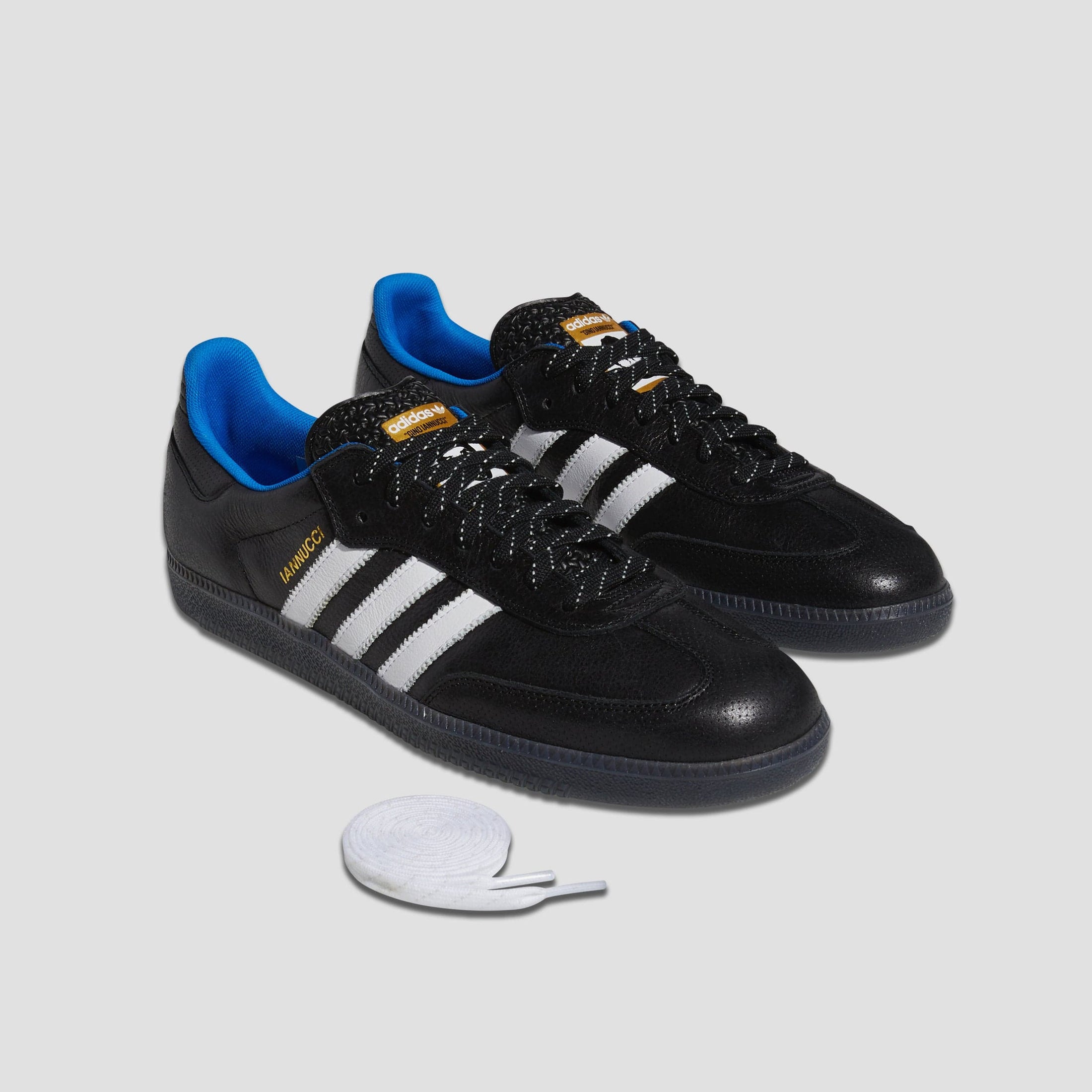 adidas Samba Adv Gino Iannucci Skate Shoes Core Black / Footwear White / Blue Bird