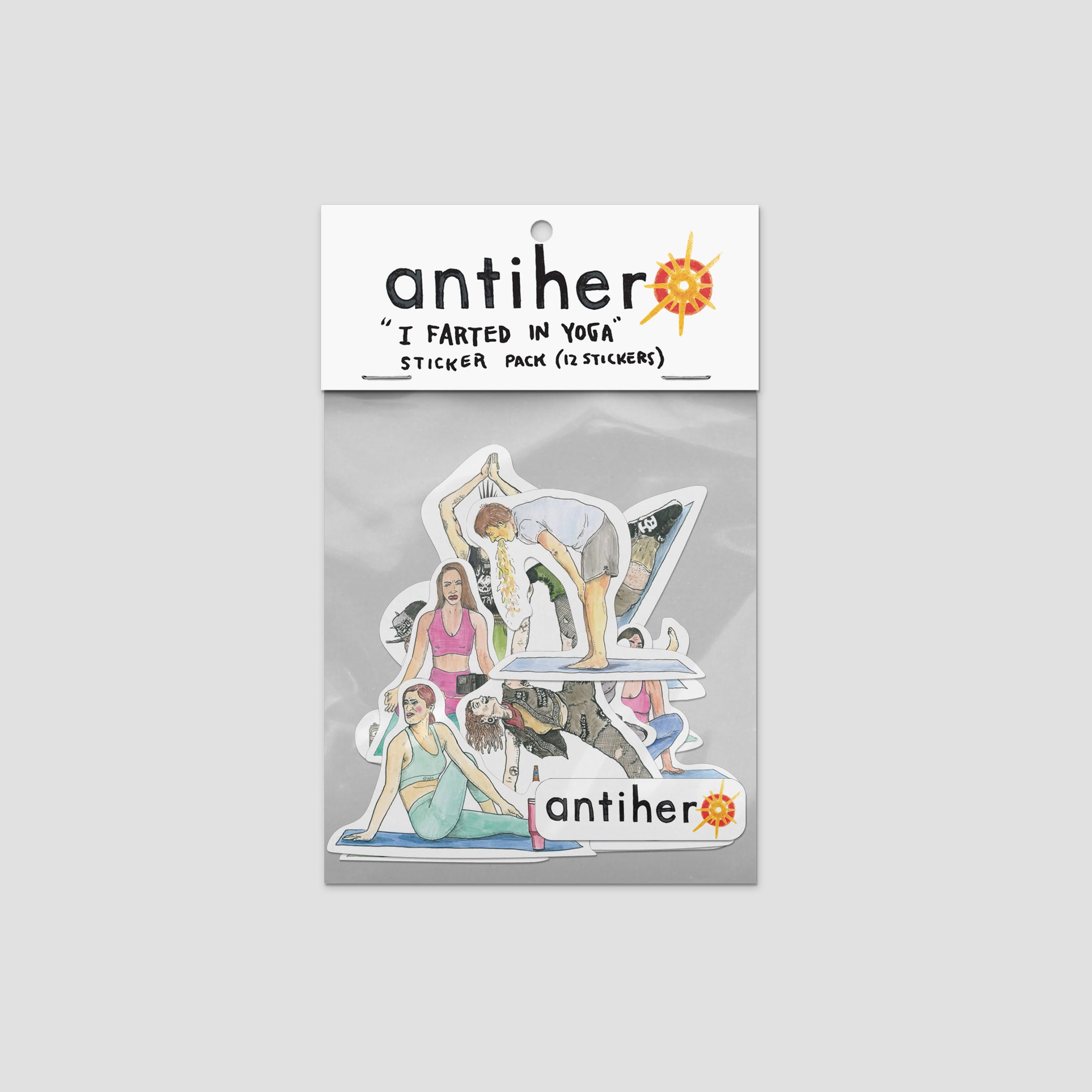 Anti Hero I Farted In Yoga Class Sticker Pack Multi