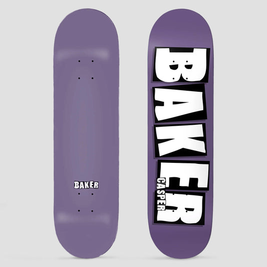 Baker 8.0 Casper Brand Name Dipped Skateboard Deck Purple