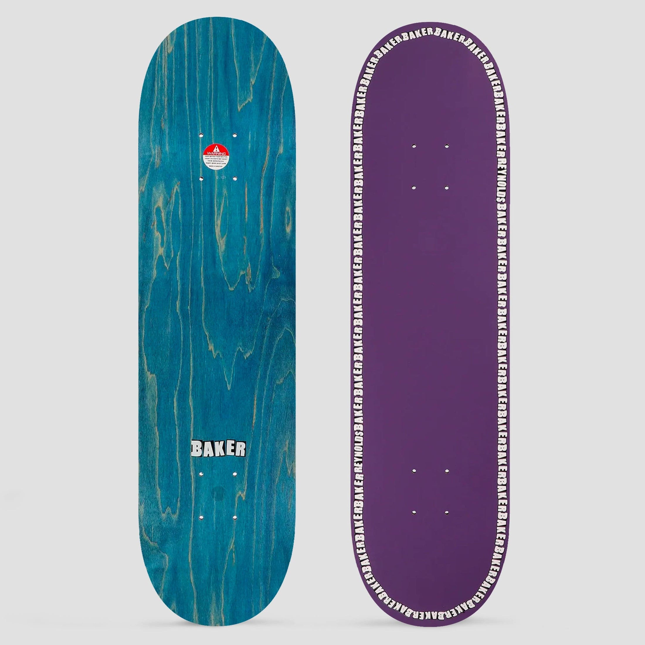 Baker 8.475 Andrew Reynolds Edge Embossed Skateboard Deck Purple