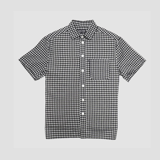 Passport Workers Check Shirt Shortsleeve Black
