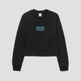 Load image into Gallery viewer, HUF Foil Bar Logo Longsleeve Crop T-Shirt Black

