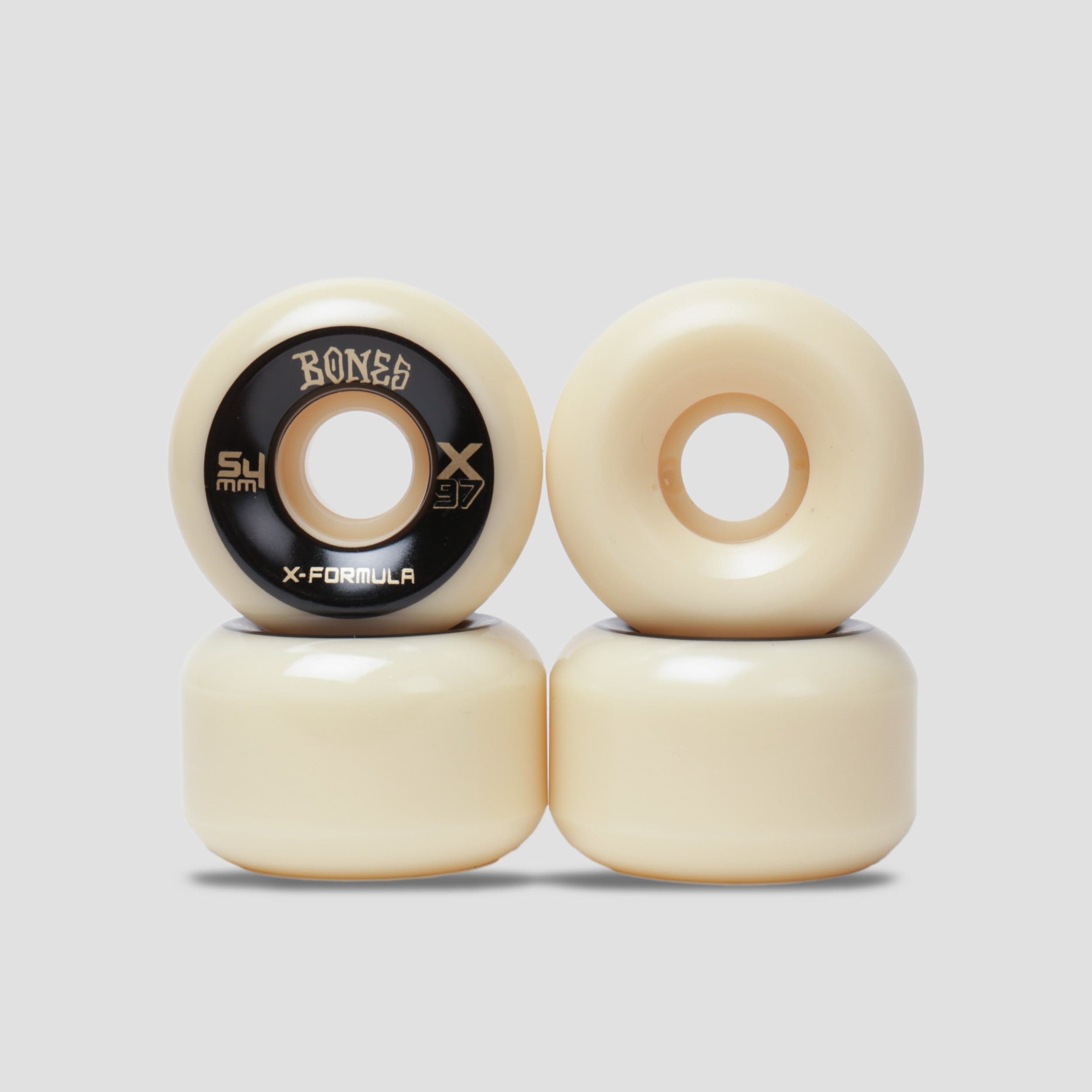 Bones 54mm XFormula 97A V6 Shape Skateboard Wheels White Slam City