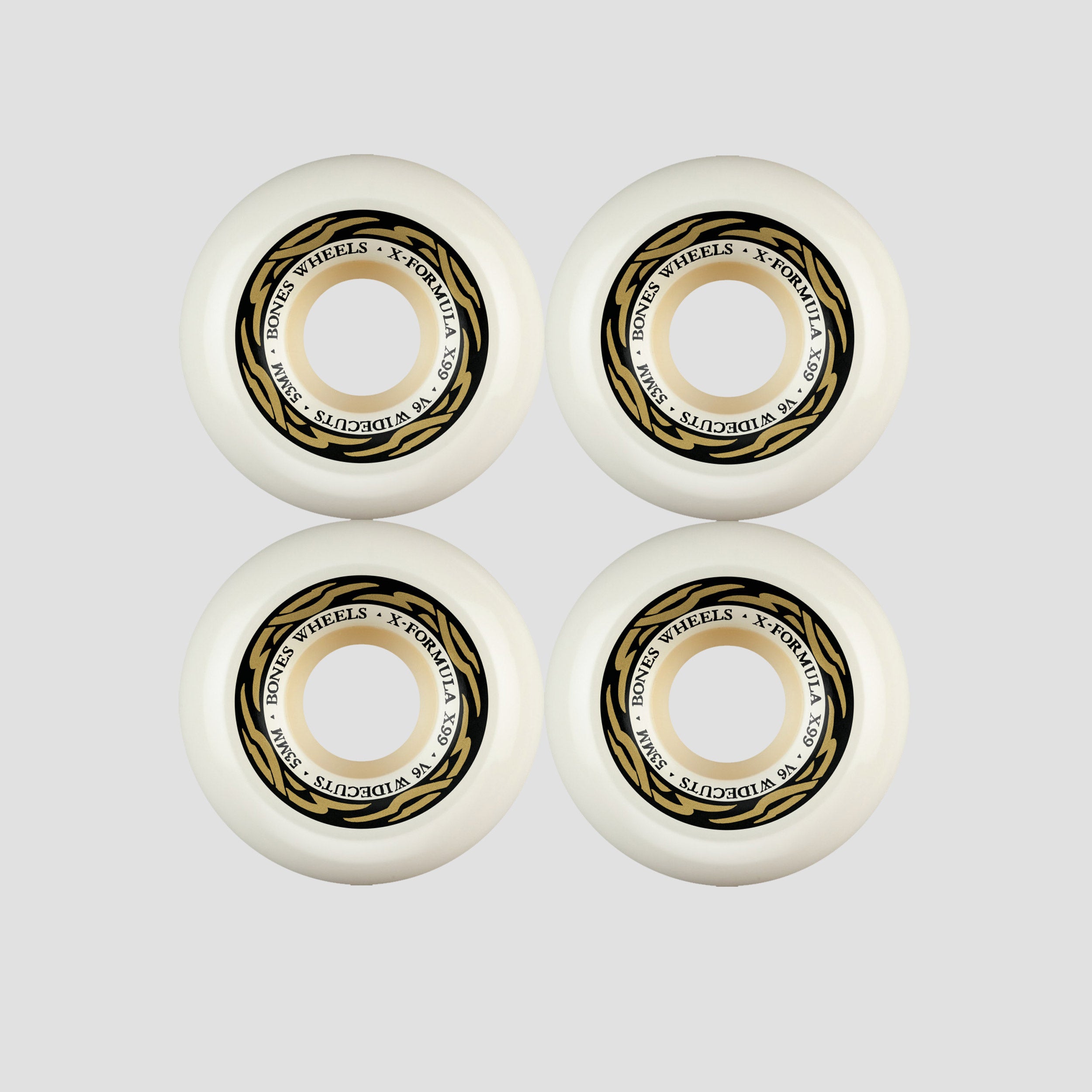 Bones 53mm X-Formula 99A V6 Wide Cut Shape Skateboard Wheels