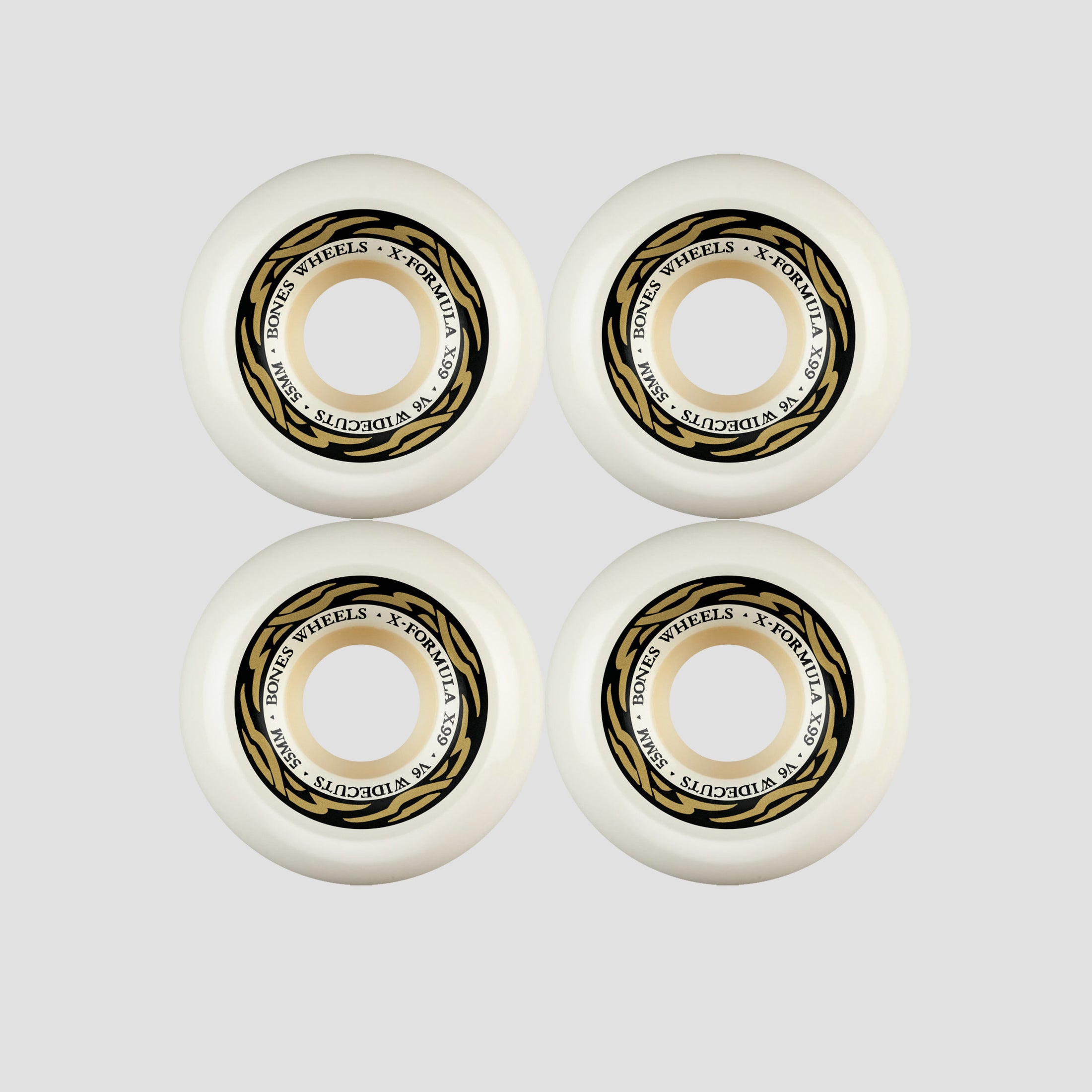 Bones 55mm X-Formula 99A V6 Wide Cut Shape Skateboard Wheels