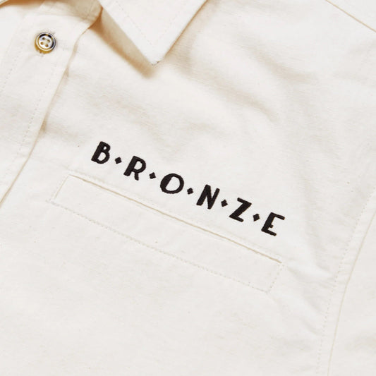 Bronze Ripstop Button Up Shirt Ivory