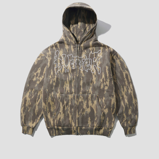 Butter Goods Blotch Zip-Thru Hood Washed Camo