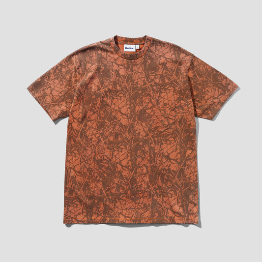 Butter Goods Woods Camo T-Shirt Washed Rust