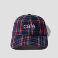 Load image into Gallery viewer, Skateboard Cafe Tartan 6 Panel Cap Navy
