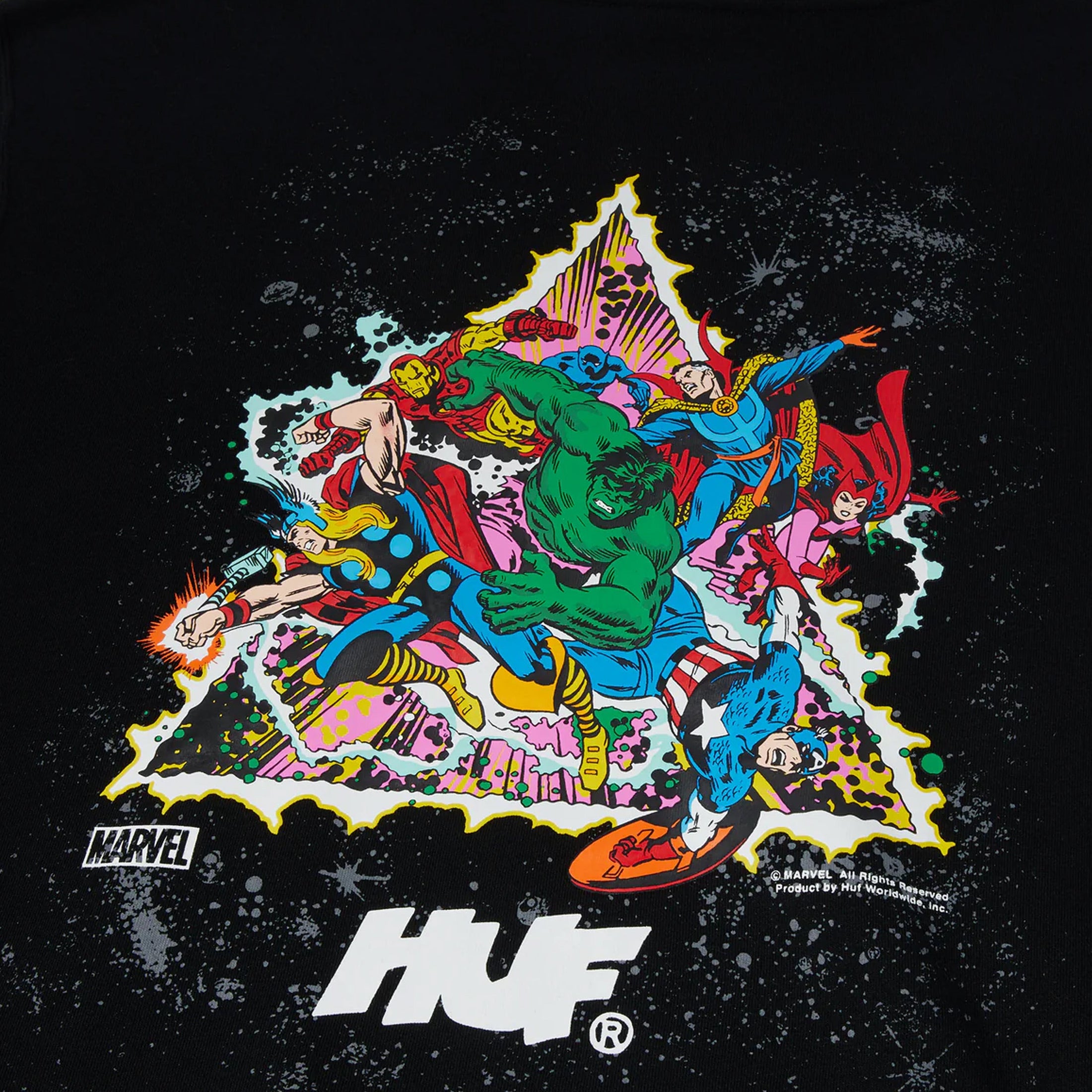 HUF X Avengers Cosmic Assemblage Hood Black
