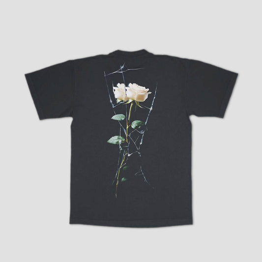 April Cracked Rose T-Shirt Vintage Black