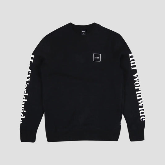 HUF Essentials Domestic Crew Black