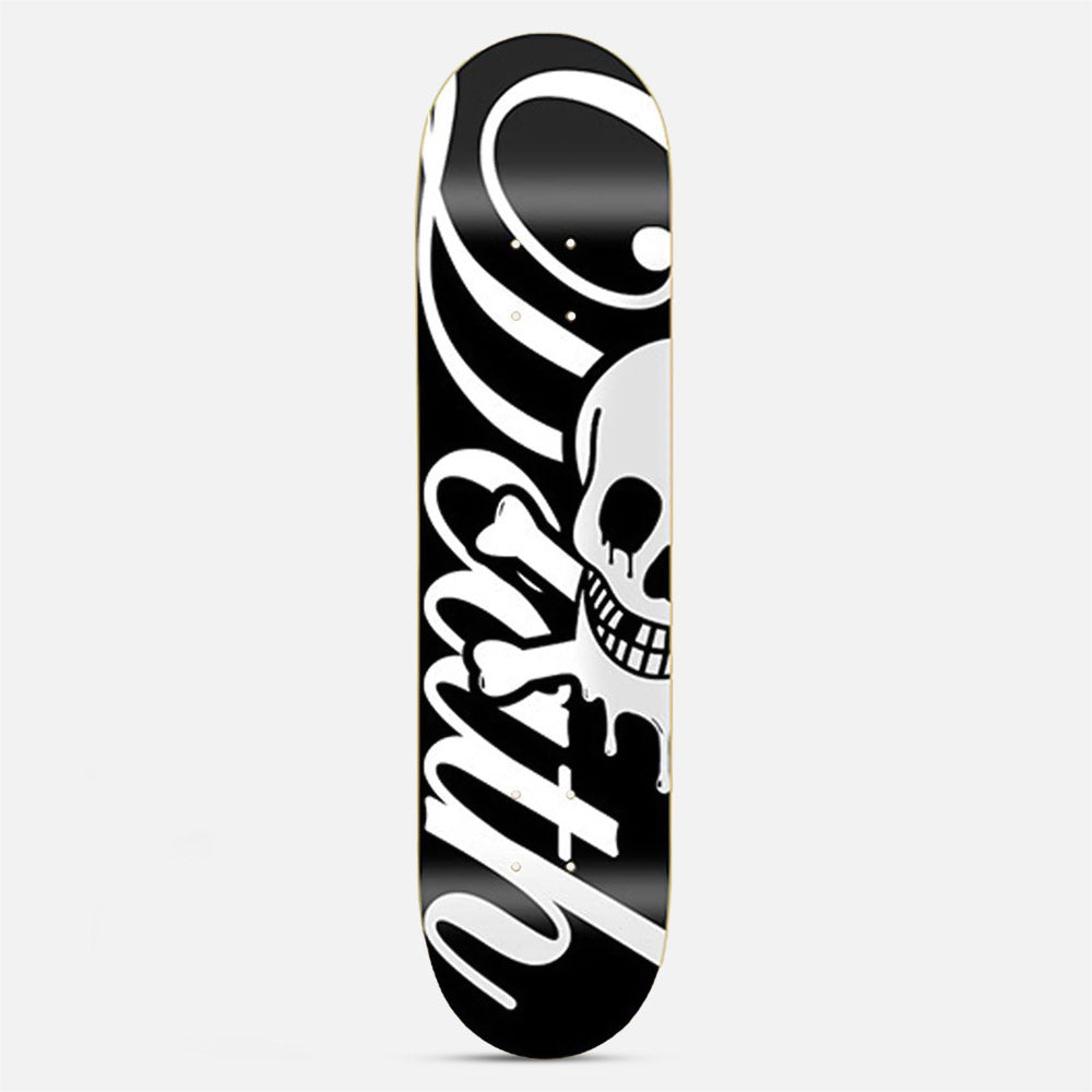 Death Skateboards 8.625 Script Hybrid Shape Skateboard Deck Black / White