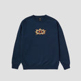 Load image into Gallery viewer, HUF Fire Crewneck Navy
