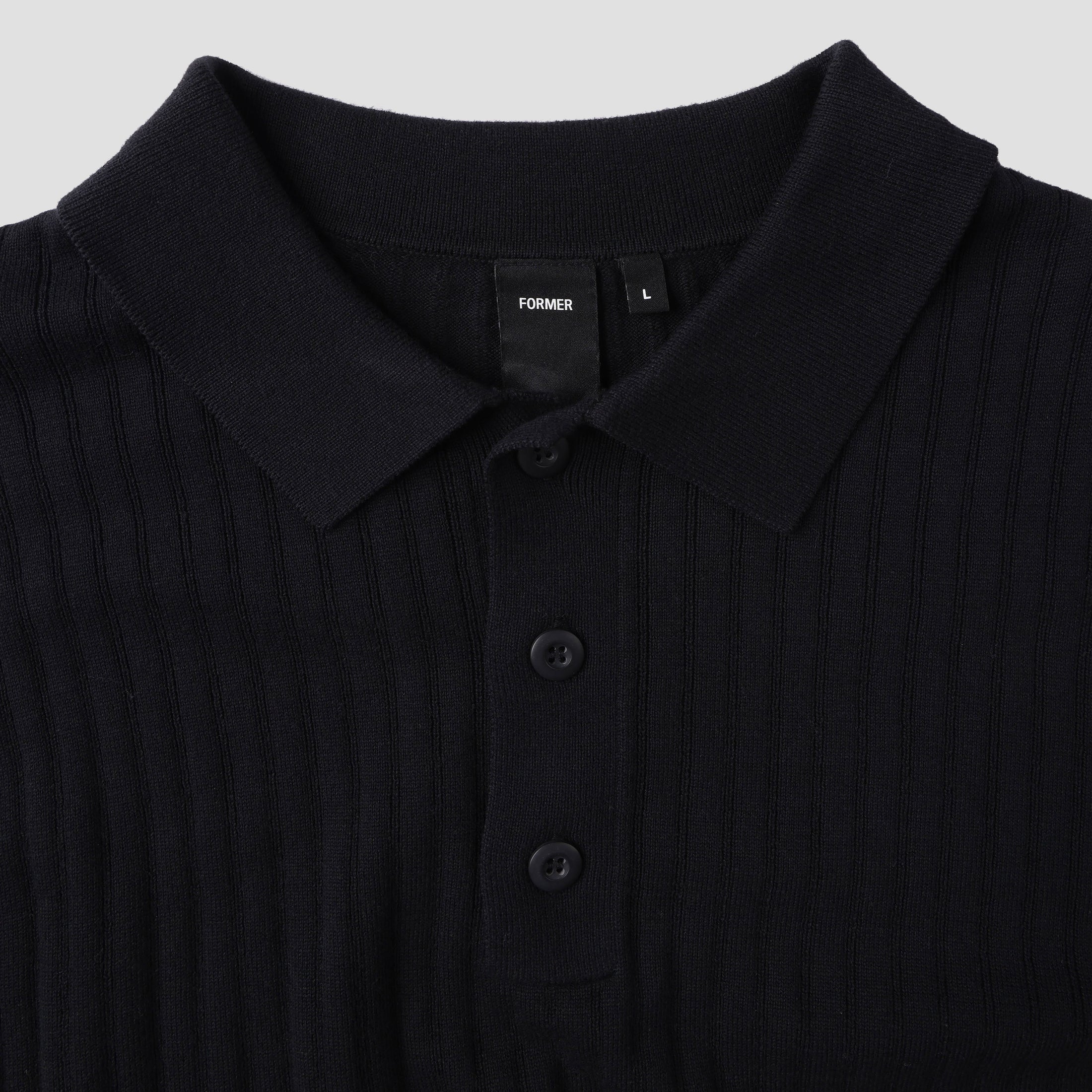 Former Franchise Longsleeve Knit Polo Black