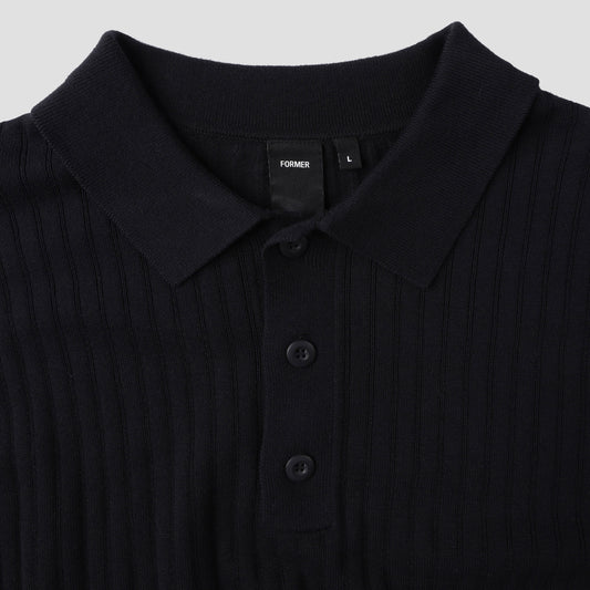 Former Franchise Longsleeve Knit Polo Black