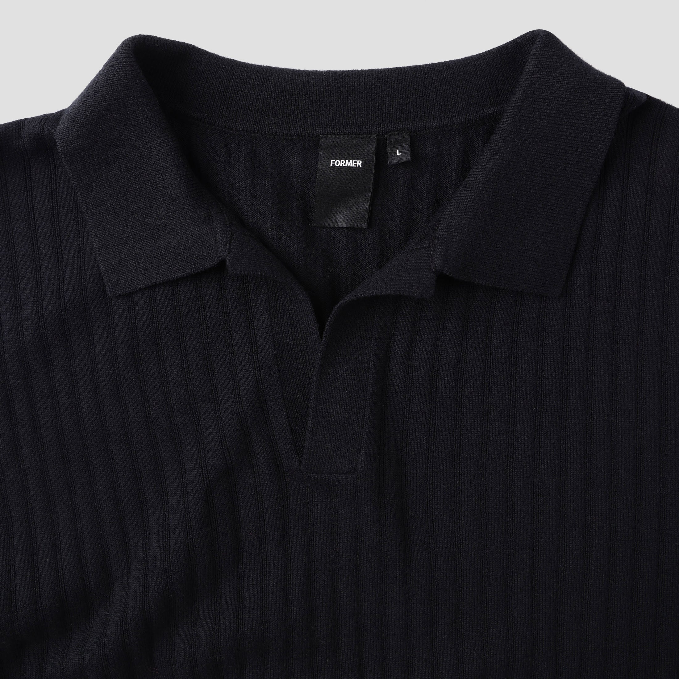 Former Franchise Open Collar Polo Black