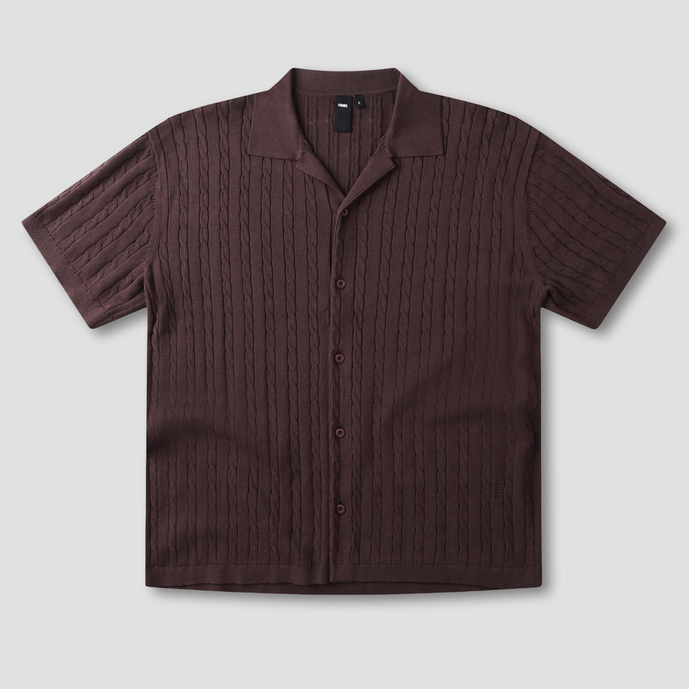 Former Marilyn Cable Shortsleeve Knit Shirt Choc