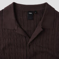 Load image into Gallery viewer, Former Marilyn Cable Shortsleeve Knit Shirt Choc
