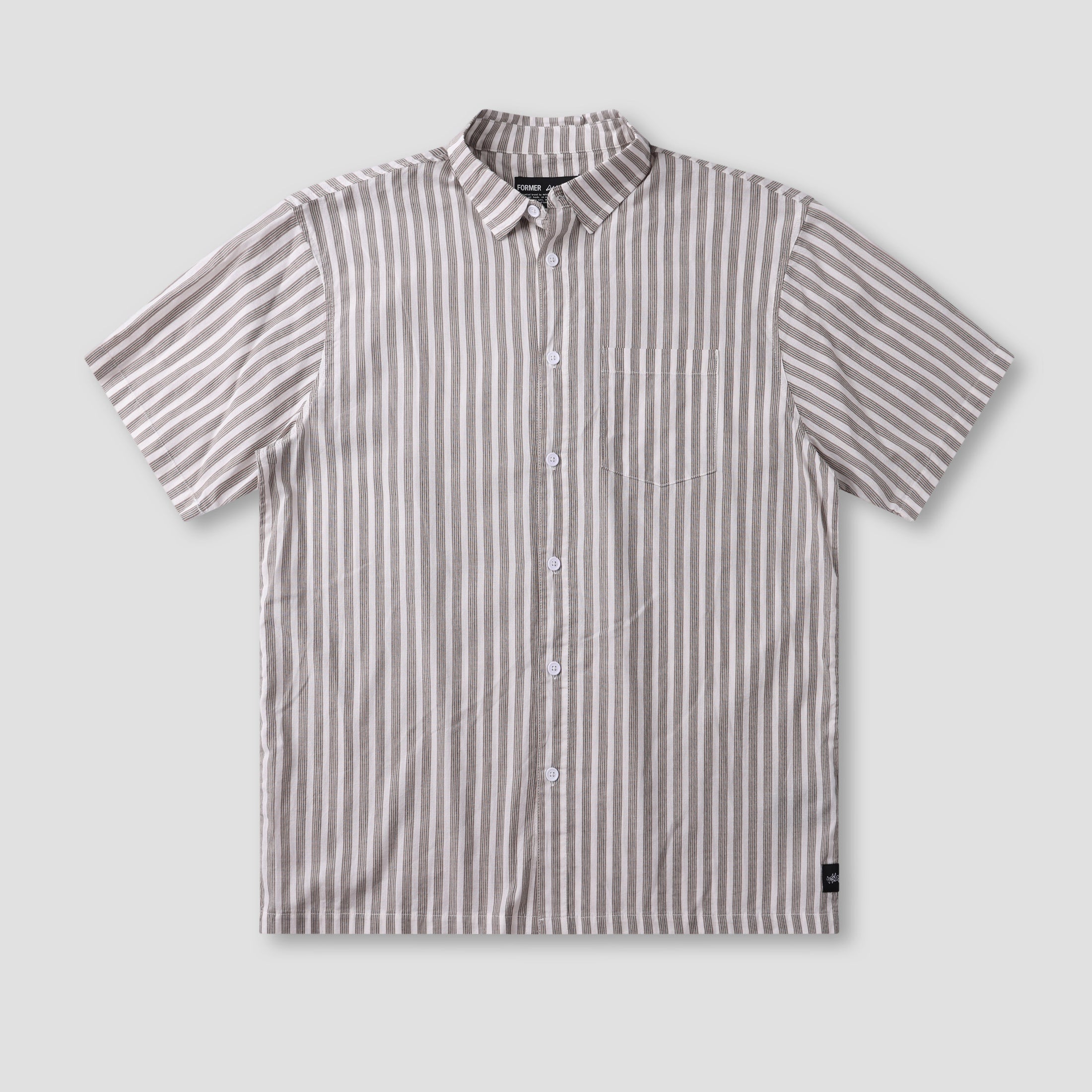 Former Reynolds Stripe Shortsleeve Shirt Choc