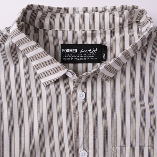 Former Reynolds Stripe Shortsleeve Shirt Choc