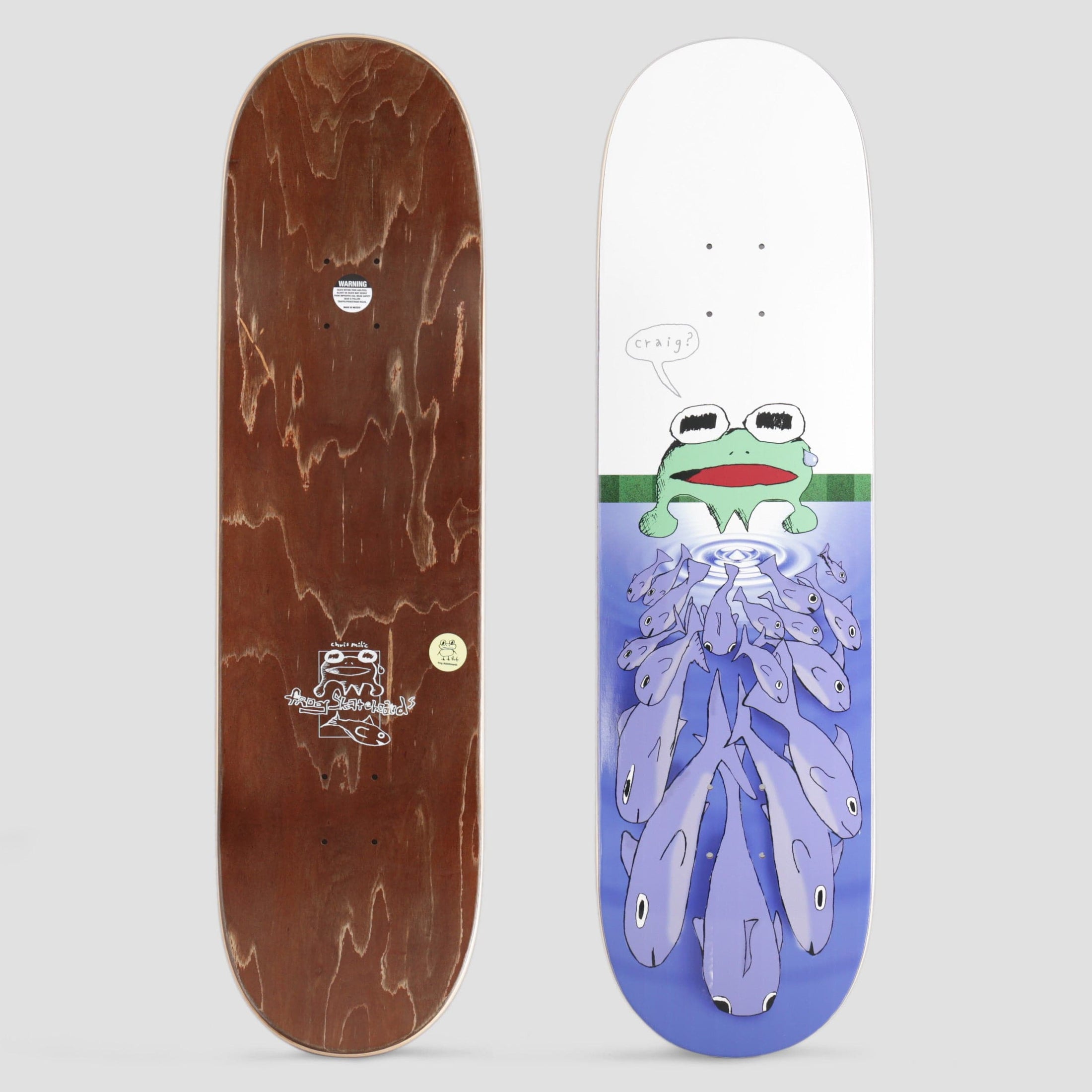 Frog 8.6 I Quit Chris Milic Skateboard Deck Blue
