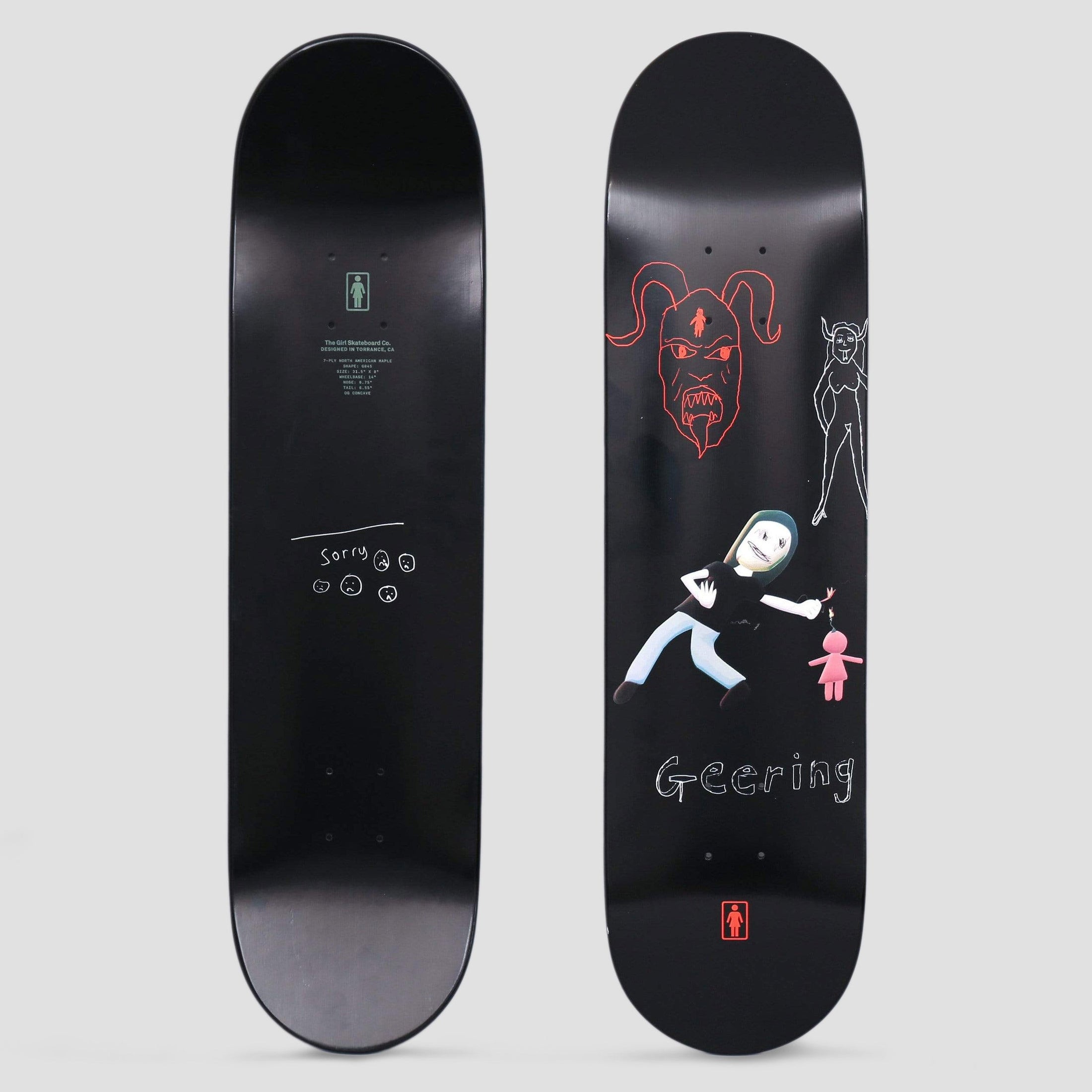 Girl 8.5 Breana Geering One Off Skateboard Deck Black