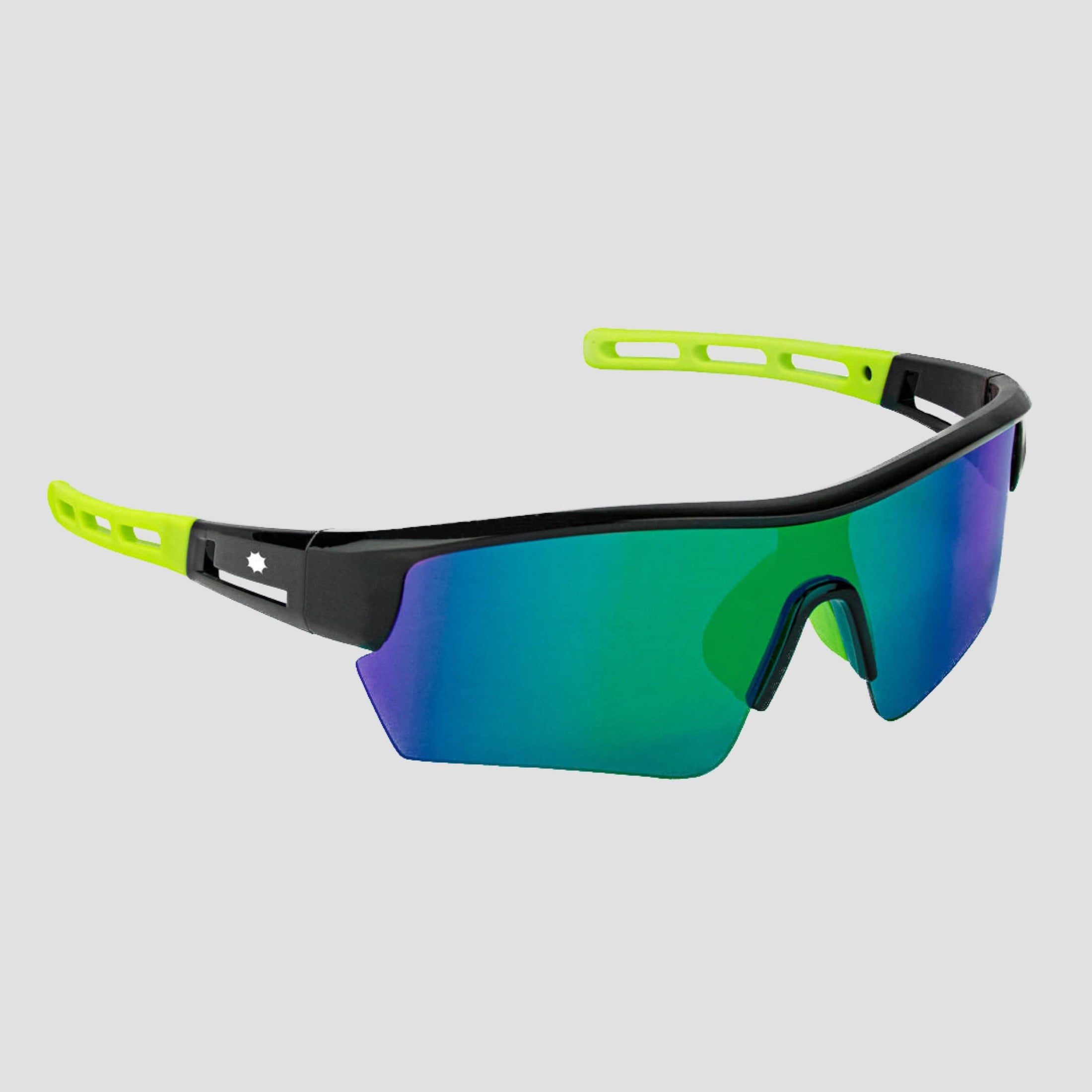 Glassy Sunhaters Waco Sunglasses Black/Green/Green Mirror