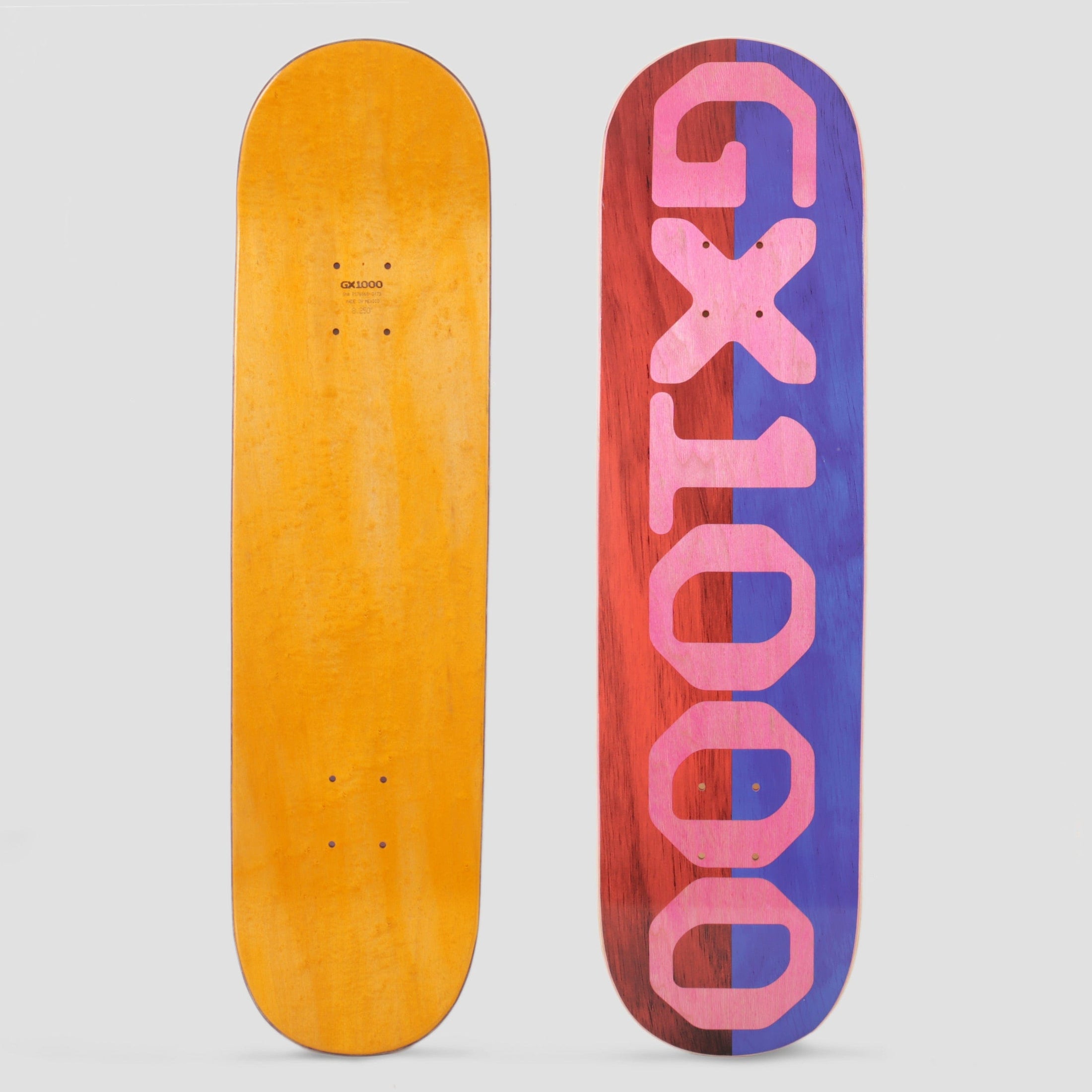 GX1000 8.25 Split Veneer Skateboard Deck Red / Blue