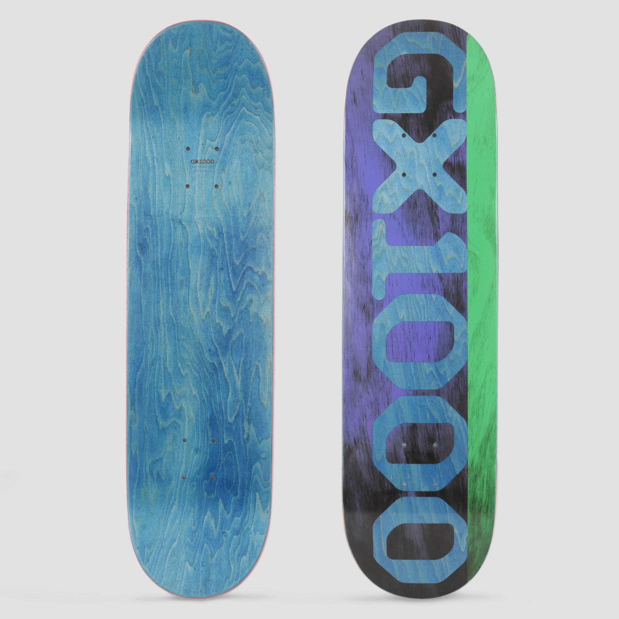 GX1000 8.375 Split Veneer Skateboard Deck Purple / Green Slam City Skates