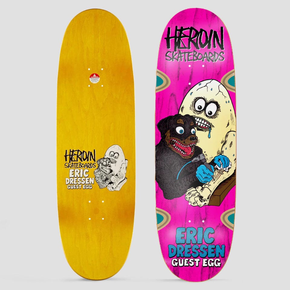 Heroin 9.75 Dressen Guest Egg Skateboard Deck