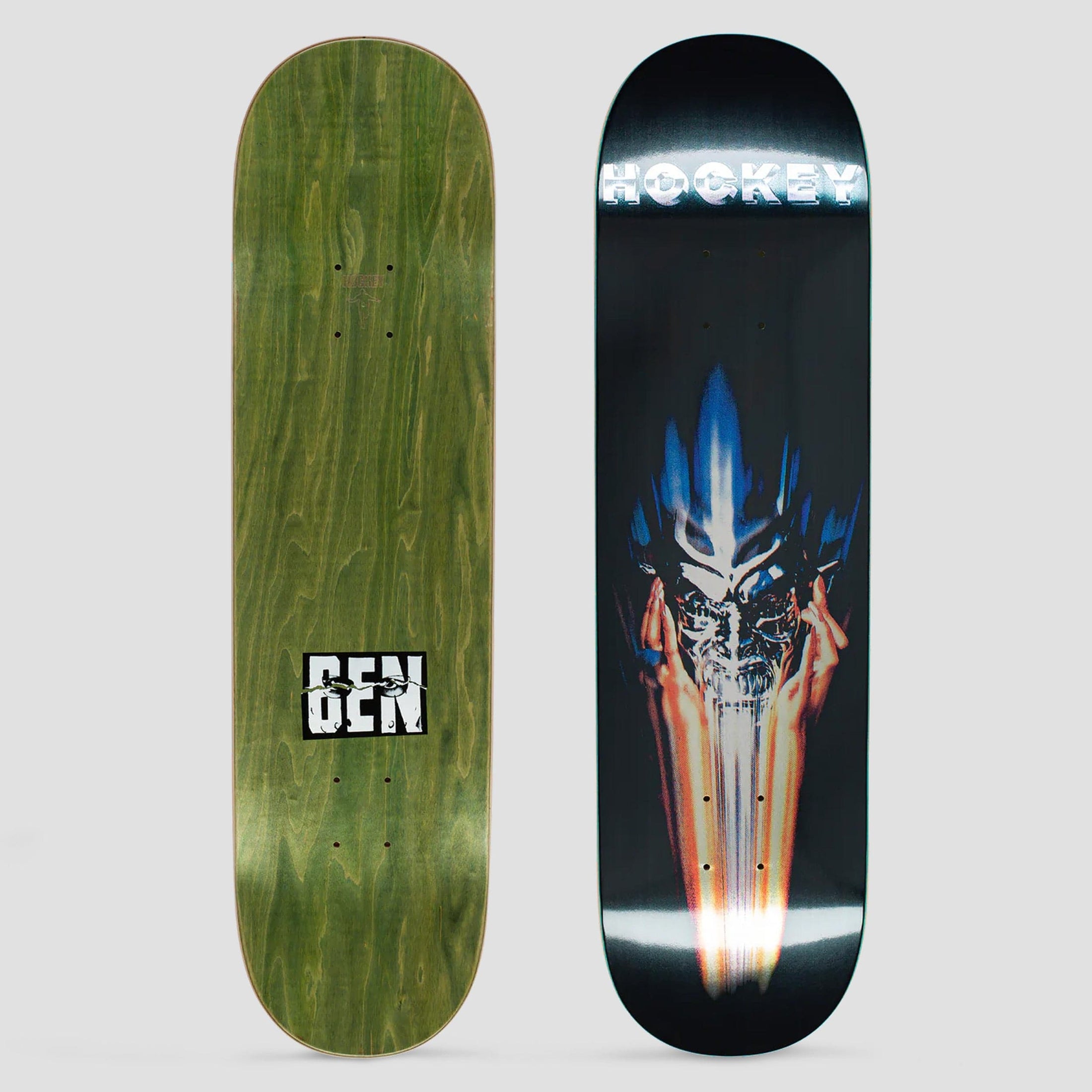 Hockey 8.5 Metal Mask Ben Kadow Skateboard Deck