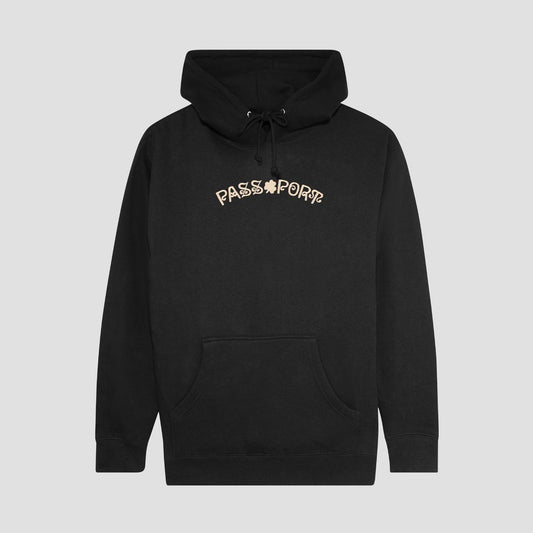 Passport Sham Embroidery Hoodie Black