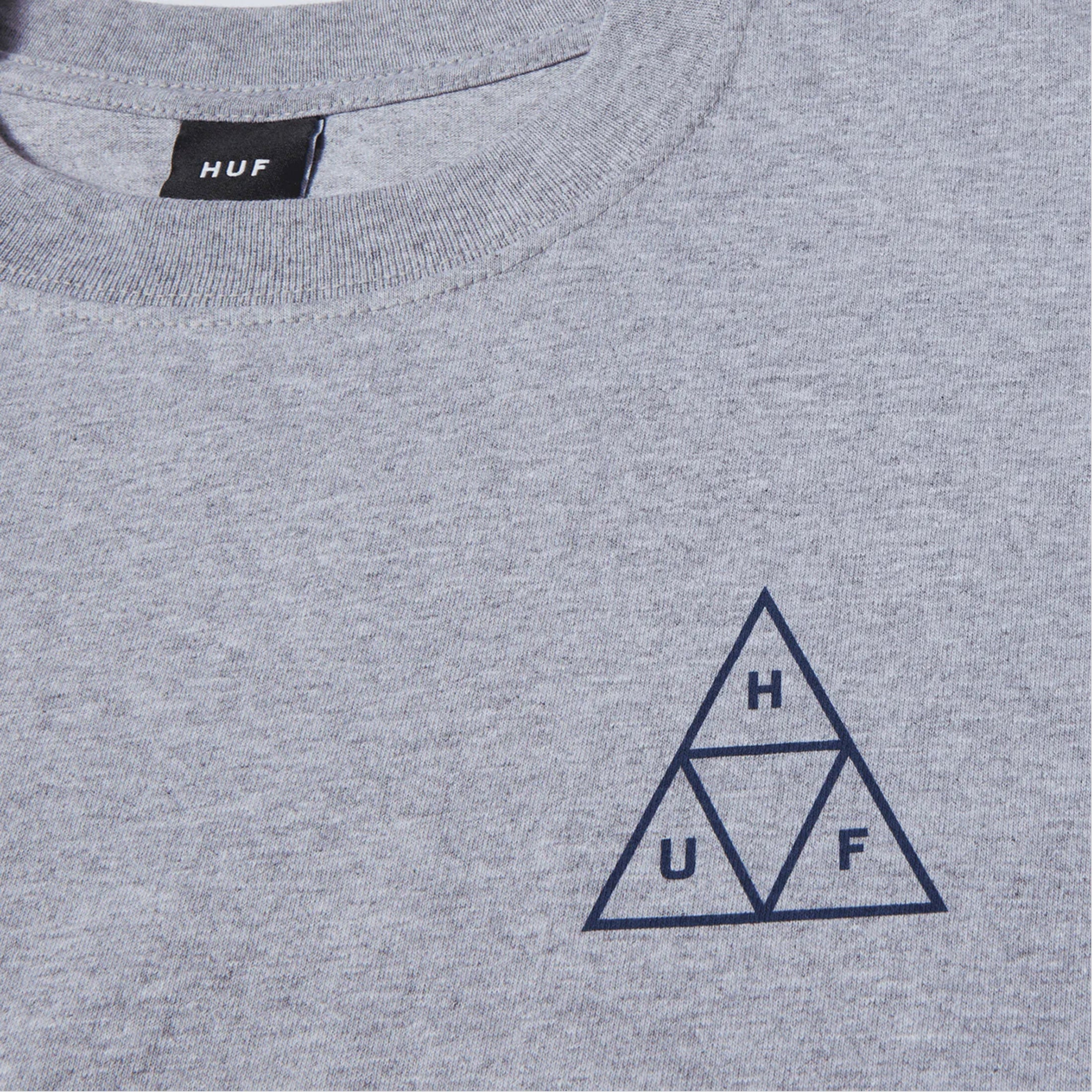 Huf Set Triple Triangle Long Sleeve T-Shirt Heather Grey