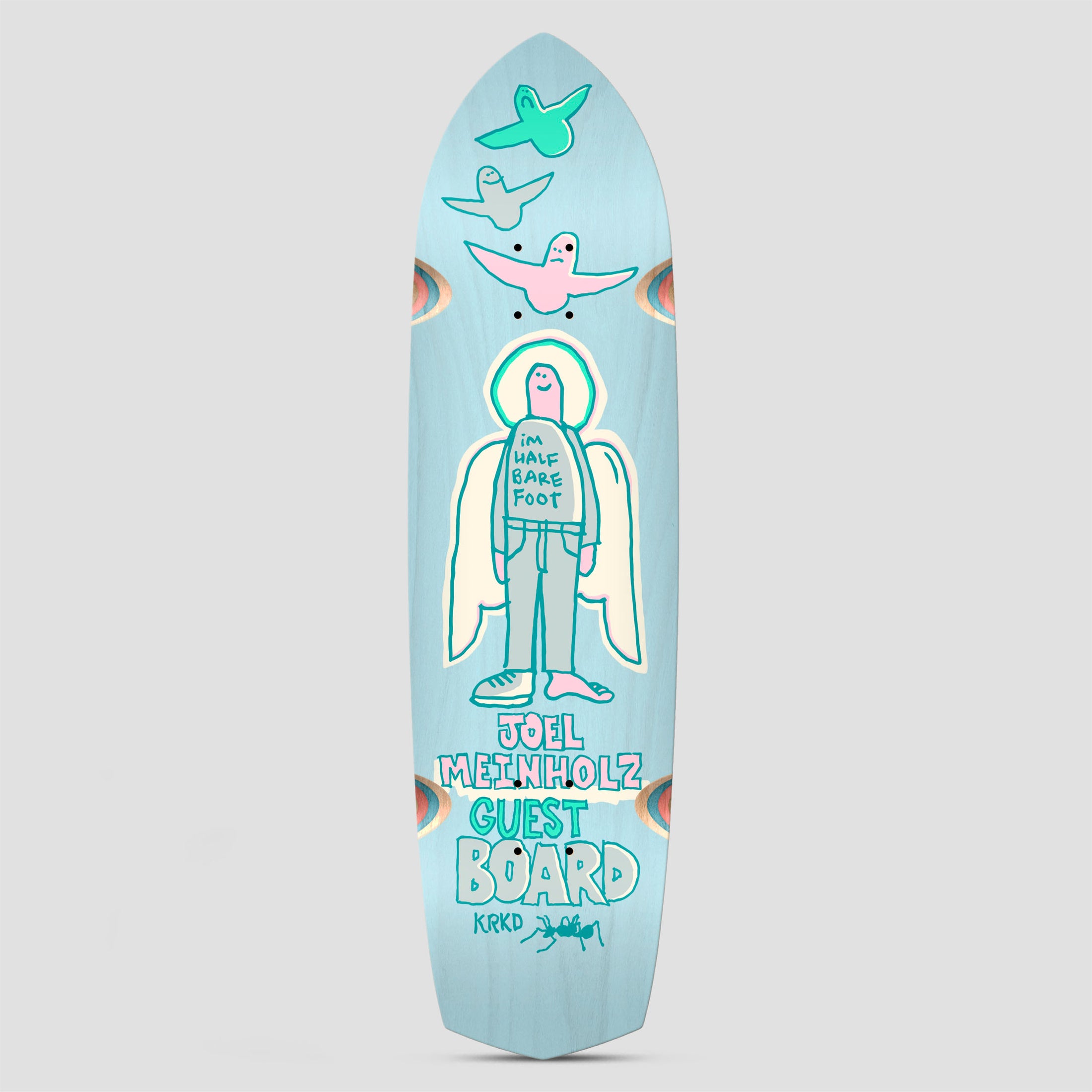 Krooked 8.62 Joel Meinholz Guest Pro Zig Zagger Skateboard Deck Light Blue
