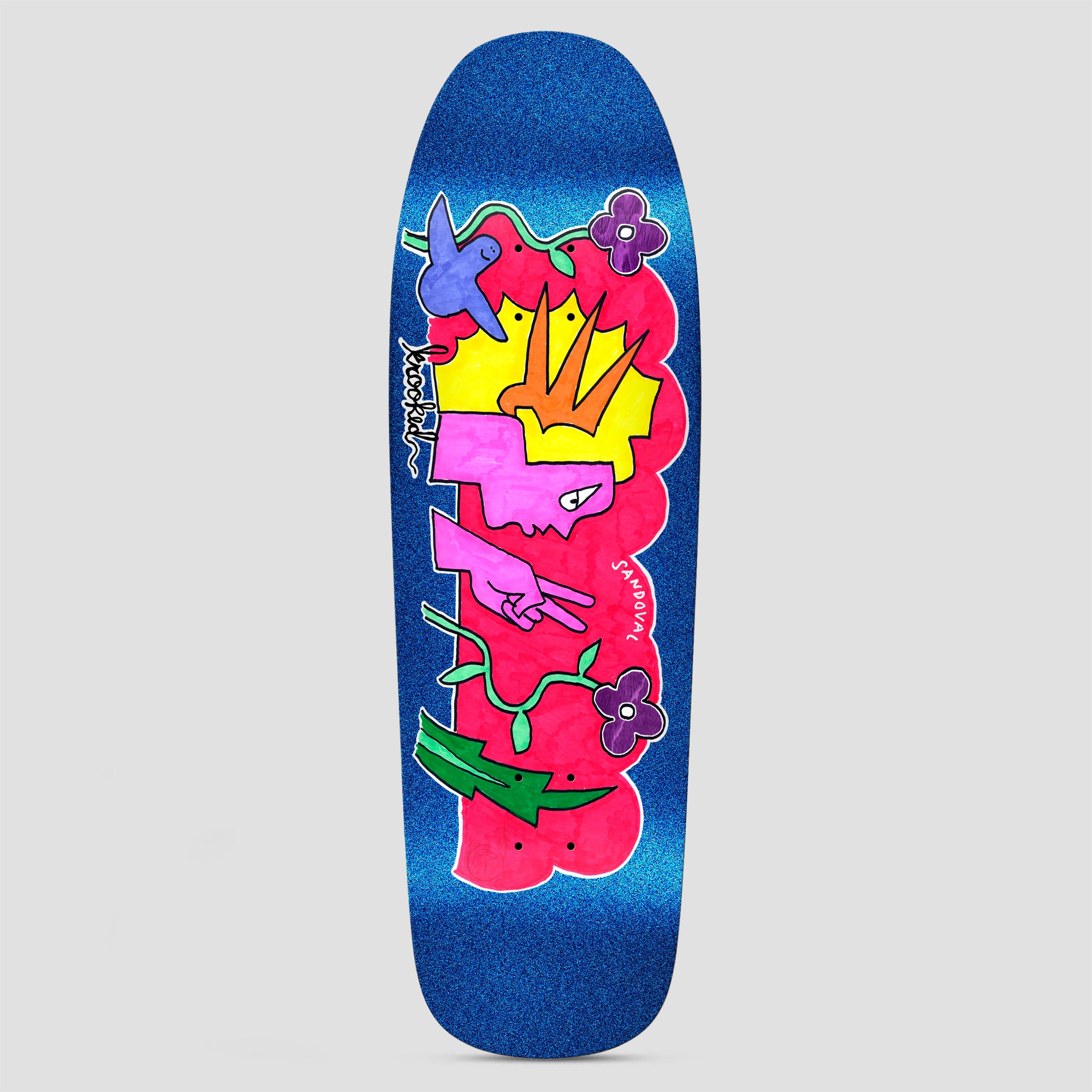 送料込KROOKED SANDOVAL PEACE SIGN9.81本物正規品 Krooked 9.81 Sandoval Peace Sign Skateboard Deck Blue – Slam City