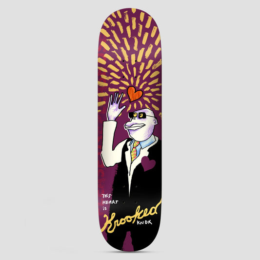 Krooked 8.5 Knox This Heart Skateboard Deck Purple