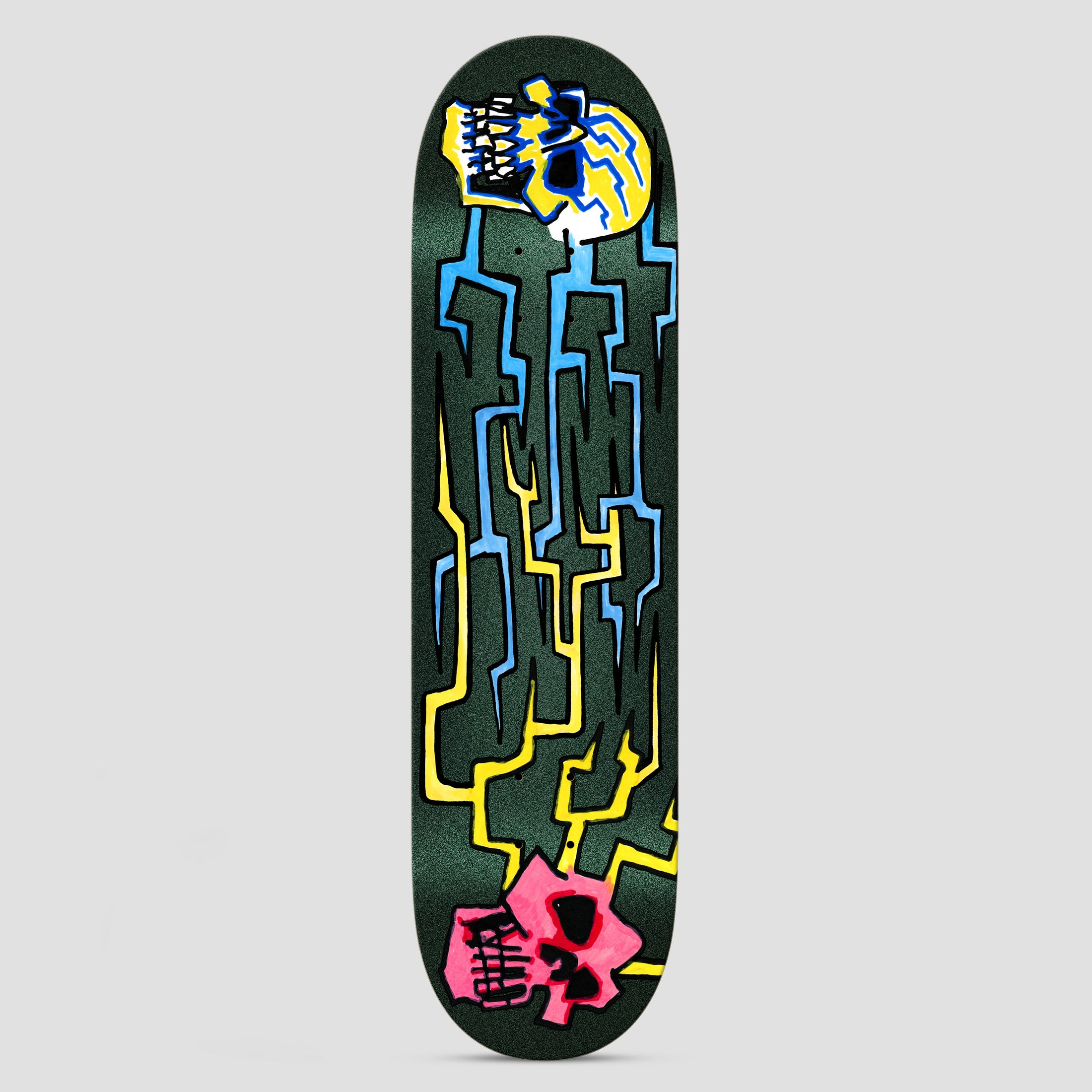 Krooked 8.3 Worrest Skulls And Bolts Twin Tail Slick Skateboard Deck