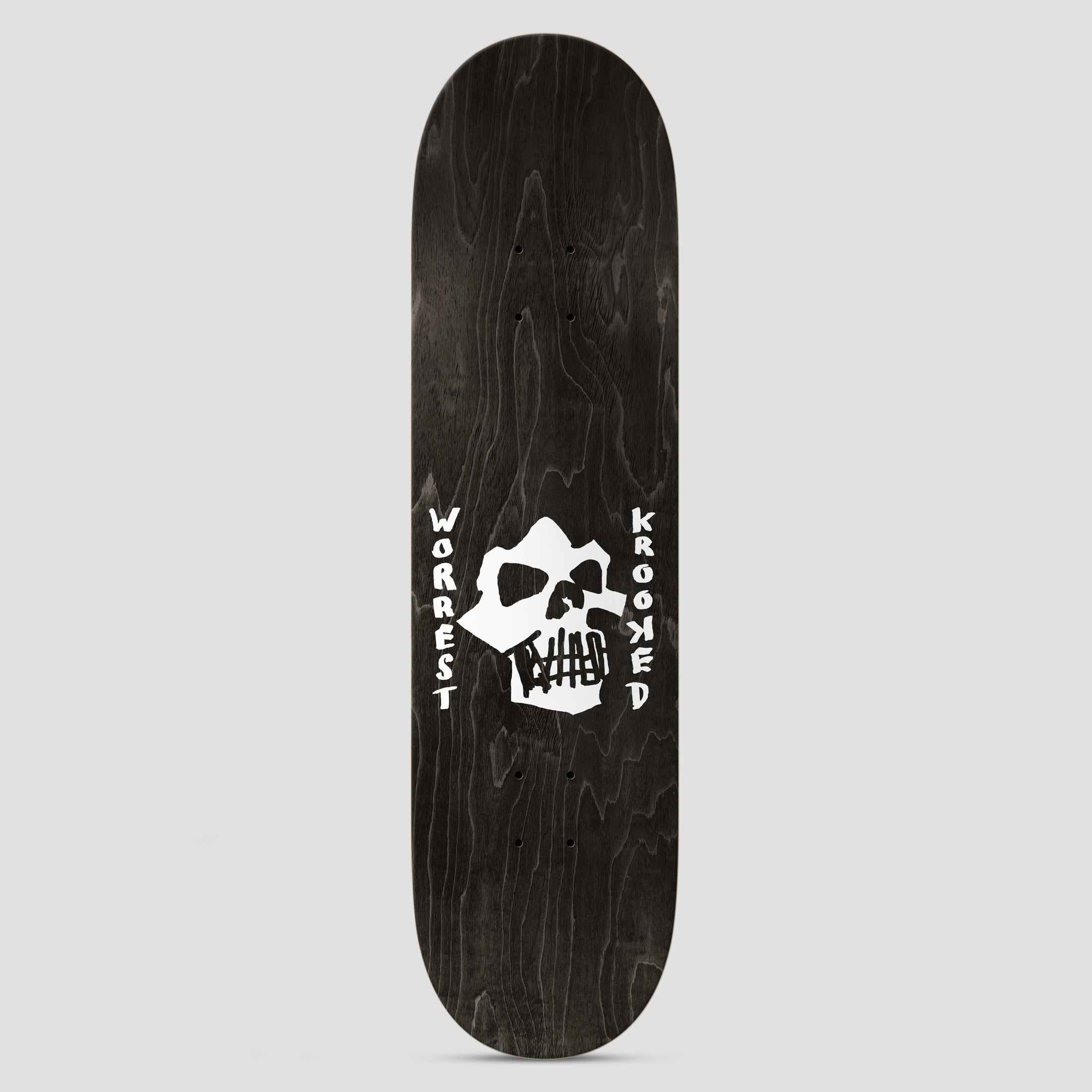 Krooked 8.3 Worrest Skulls And Bolts Twin Tail Slick Skateboard Deck