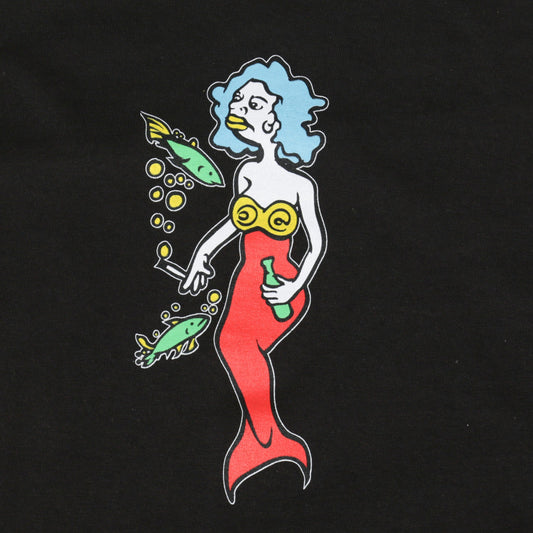 Krooked Long Sleeve Mermaid T-Shirt Black