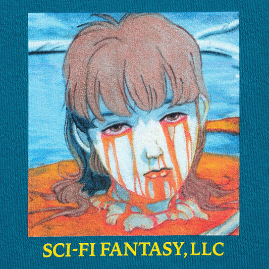 Sci-Fi Fantasy Leaking Eyes T-Shirt Sea Blue