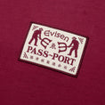 Load image into Gallery viewer, Passport X Evisen Logo Lock Up T-Shirt Burgundy
